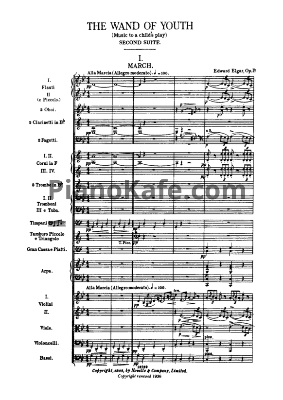 Ноты Эдуард Элгар - Suite No. 2: The wand of youth. Music to a child's play (Op. 1B, Партитура) - PianoKafe.com