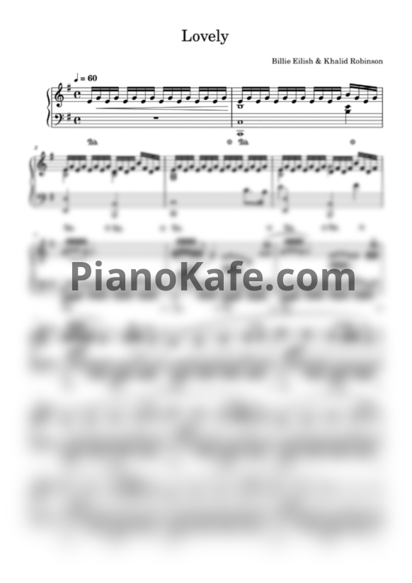 Ноты Billie Eilish & Khalid - Lovely (Play The Piano cover) - PianoKafe.com