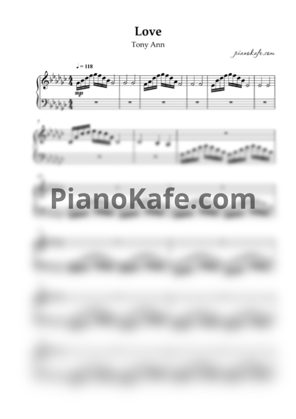 Ноты Tony Ann - Love - PianoKafe.com