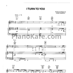 Ноты Christina Aguilera - I turn to you - предпросмотр