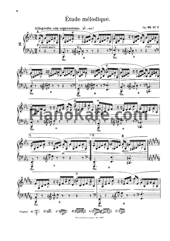 Ноты Ш. Майер - Мелодический этюд (Op. 93, №7) - PianoKafe.com