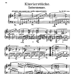 Ноты И. Брамс - 6 пьес для фортепиано (Op.118) - предпросмотр