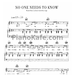 Ноты Shania Twain - No one needs to know - предпросмотр