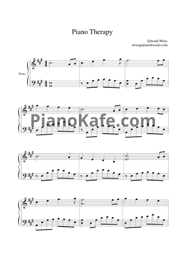 Ноты Edward Weiss - Piano Therapy - PianoKafe.com