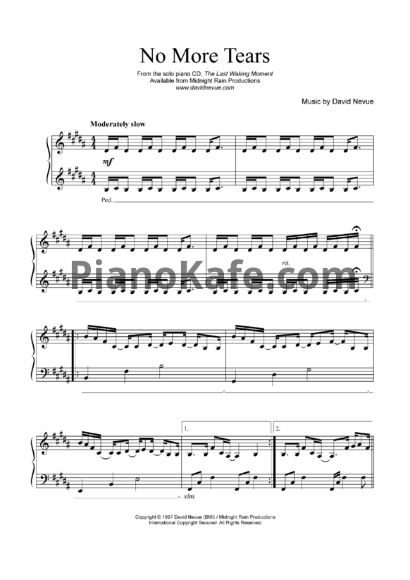 Ноты David Nevue - No more tears - PianoKafe.com