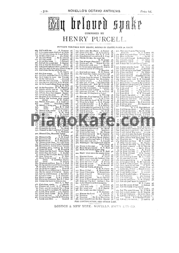 Ноты Генри Пёрселл - Антем-антифон "My beloved spake" (Z 28) - PianoKafe.com