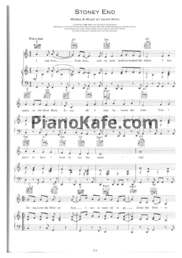 Ноты Barbara Streisand - Stoney end - PianoKafe.com