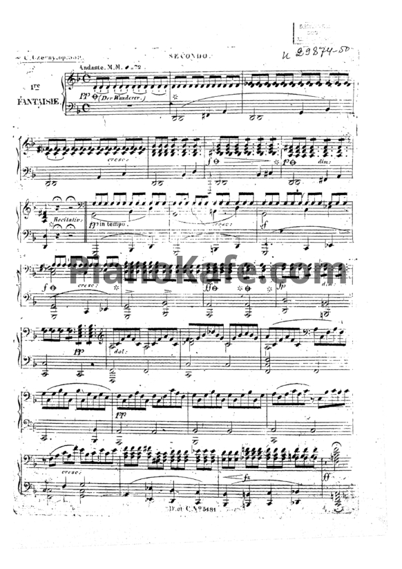 Ноты Карл Черни - 3 блестящие фантазии на темы Ф. Шуберта (Op. 339)  для фортепиано в 4 руки - PianoKafe.com