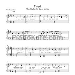 Ноты Alan Walker feat. Gavin James - Tired - предпросмотр