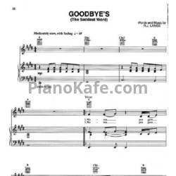 Ноты Celine Dion - Goodbye's (The saddest word) - предпросмотр