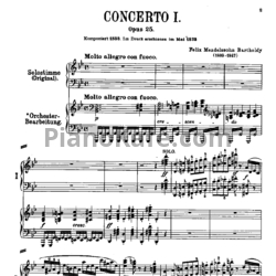 Ноты Феликс Мендельсон - Концерт для фортепиано №1 (Op. 25) - предпросмотр