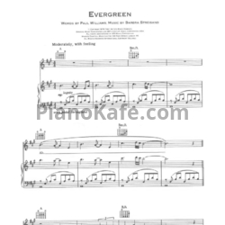 Ноты Barbara Streisand - Evergreen - предпросмотр