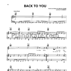 Ноты Bryan Adams - Back to you - предпросмотр