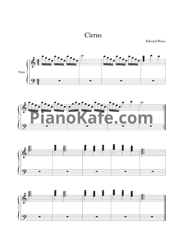 Ноты Edward Weiss - Cirrus - PianoKafe.com