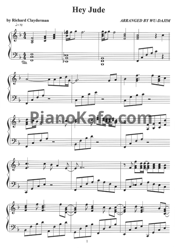 Ноты Richard Clayderman - Hey Jude - PianoKafe.com