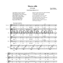 Ноты Франц Шуберт - Meeres stille (Хоровая партитура с сопровождением) - предпросмотр