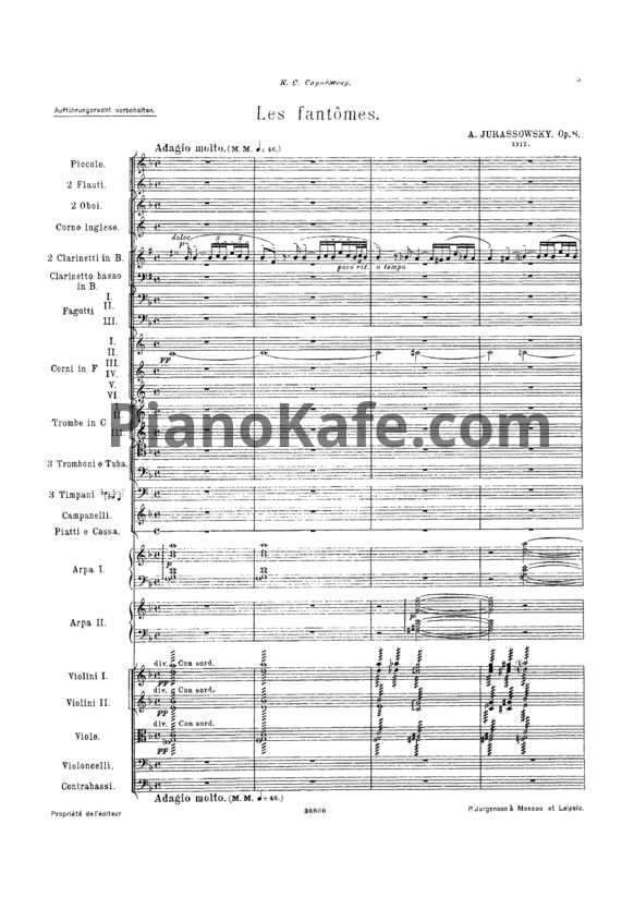 Ноты А. Юрасовский - Призраки (Op. 8, партитура) - PianoKafe.com