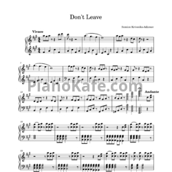 Ноты Семён Кривенко-Адамов - Не уходи - предпросмотр