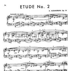 Ноты А. Н. Александров - Этюд №2 (Op. 31) - предпросмотр