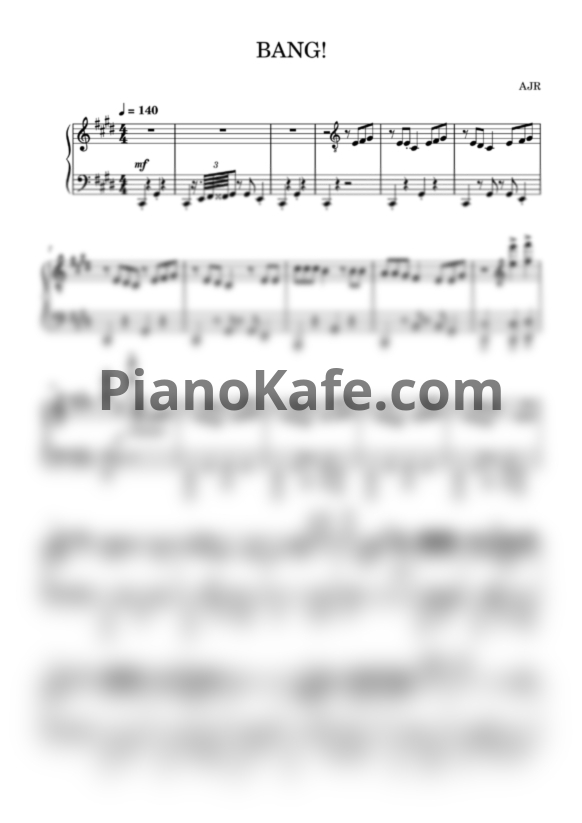 Ноты AJR - BANG! - PianoKafe.com