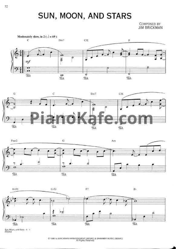 Ноты Jim Brickman - Sun, moon & stars - PianoKafe.com