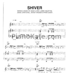 Ноты Maroon 5 - Shiver - предпросмотр