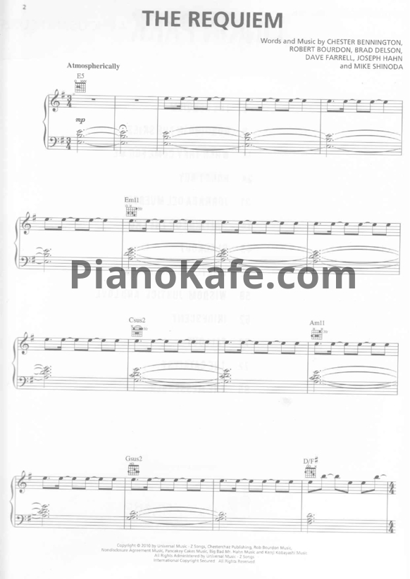 Ноты Linkin Park - The requiem - PianoKafe.com