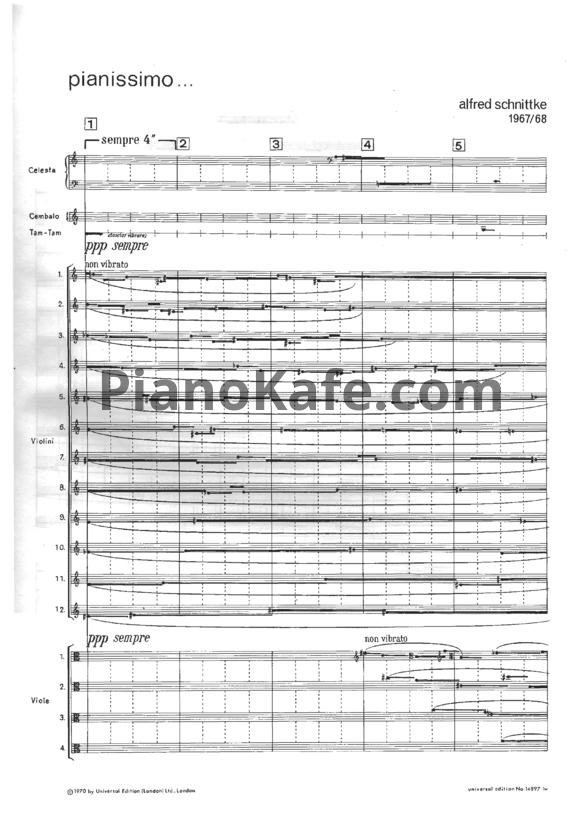 Ноты Альфред Шнитке - Pianissimo (Op. 47) - PianoKafe.com