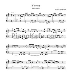 Ноты Justin Bieber - Yummy - предпросмотр