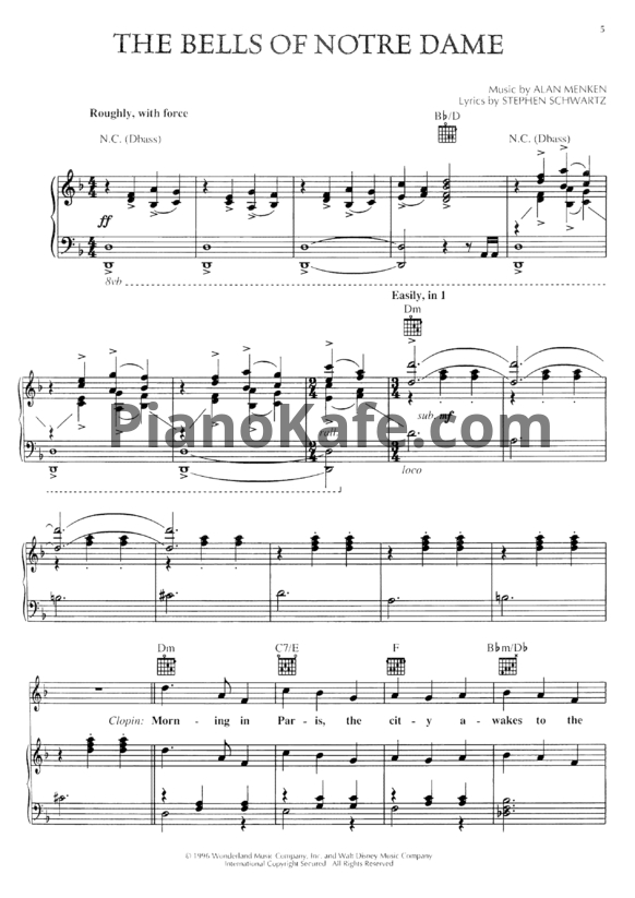 Ноты Alan Menken - The Hunchback Of Notre Dame (Книга нот) - PianoKafe.com
