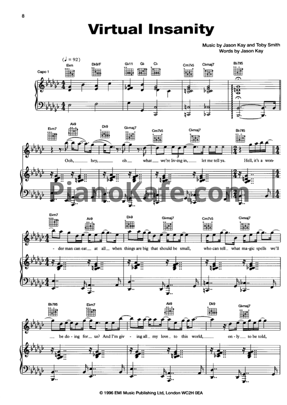 Ноты Jamiroquai - Travelling without moving (Книга нот) - PianoKafe.com