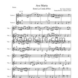 Ноты Франц Шуберт - Аве Мария (для 2 скрипок) - предпросмотр