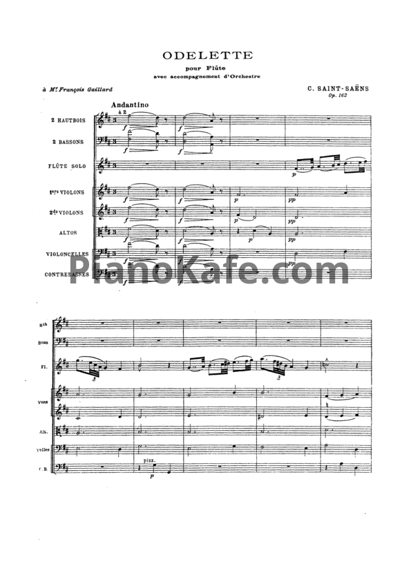 Ноты Камиль Сен-Санс - Оделетта (Op. 162) - PianoKafe.com