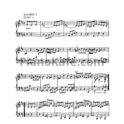 Ноты И. Бах -  Французская увертюра (сюита) для клавира. Бурре II (BWV 831) - предпросмотр