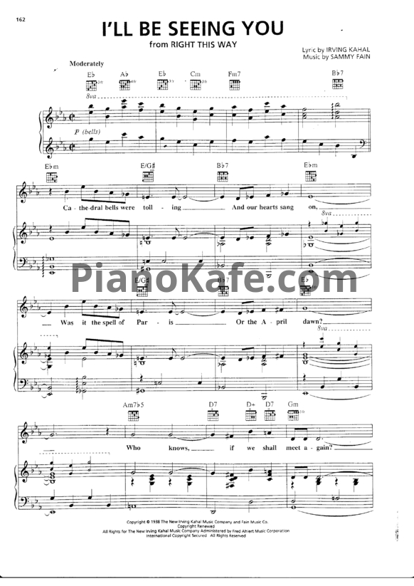 Ноты Sammy Fain - I'll be seeing you - PianoKafe.com
