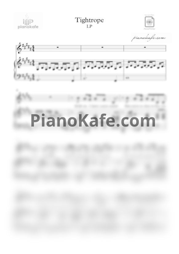 Ноты LP - Tightrope - PianoKafe.com