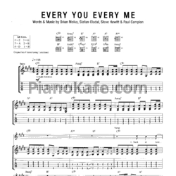 Ноты Placebo - Every you and every me
