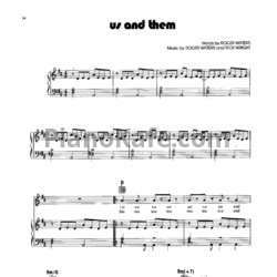 Ноты Pink Floyd - Us and them - предпросмотр