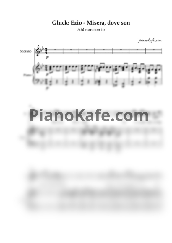 Ноты Christoph Gluck - Ezio - Misera, dove son... Ah! non son io - PianoKafe.com
