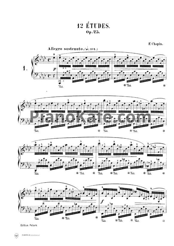 Ноты Фредерик Шопен - 12 этюдов (Op. 25) - PianoKafe.com