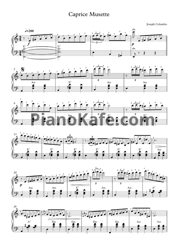 Ноты Joseph Colombo - Caprice musette - PianoKafe.com
