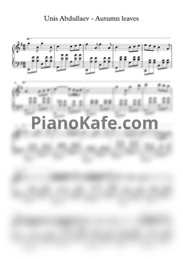 Ноты Unis Abdullaev - Autumn leaves - PianoKafe.com