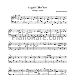 Ноты Miley Cyrus - Angels like you - предпросмотр