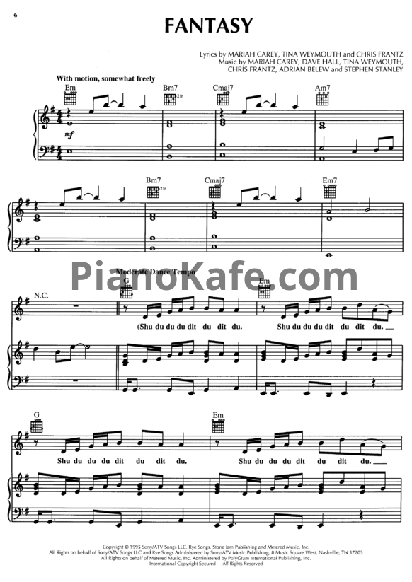Ноты Mariah Carey - Daydream (Книга нот) - PianoKafe.com