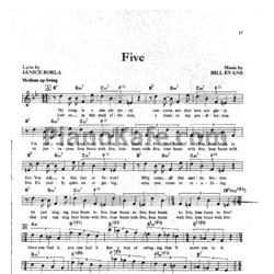 Ноты Bill Evans - Five - предпросмотр