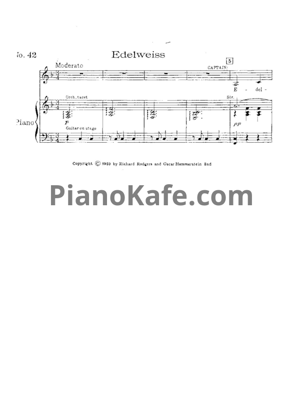 Ноты Richard Rodgers - Edelweiss (Версия 2) - PianoKafe.com