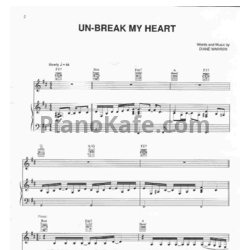 Ноты Toni Braxton - Un-break my heart