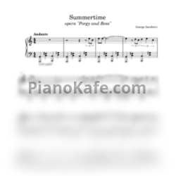 Ноты George Gershwin - Summertime (Облегченное переложение) - предпросмотр