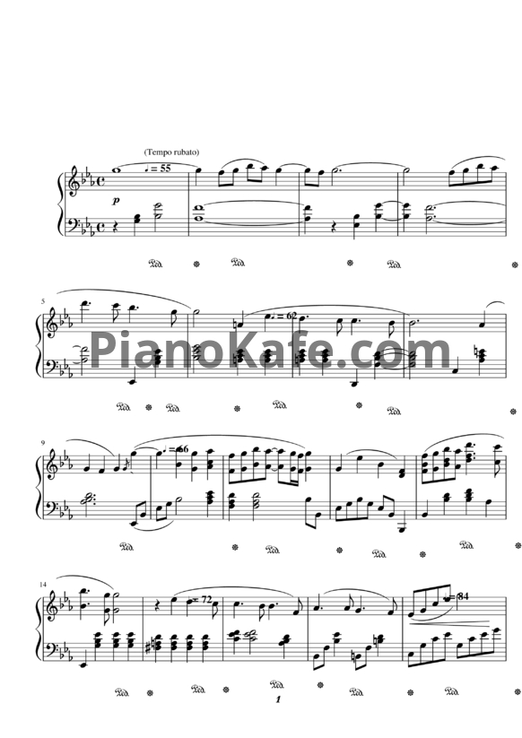 Ноты Yiruma - Nocturne No. 2 in E flat - PianoKafe.com