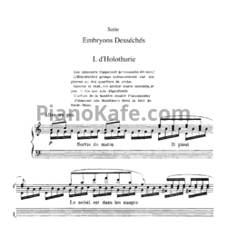 Ноты Erik Satie - Embryons desseches